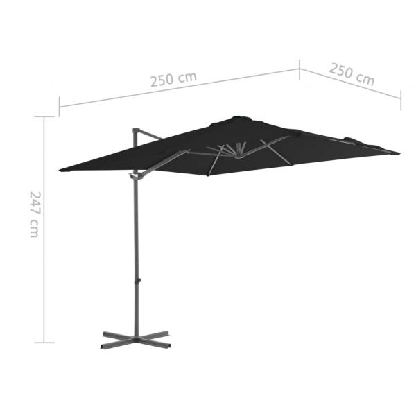 Ampelschirm mit Stahlmast Schwarz 250x250 cm 