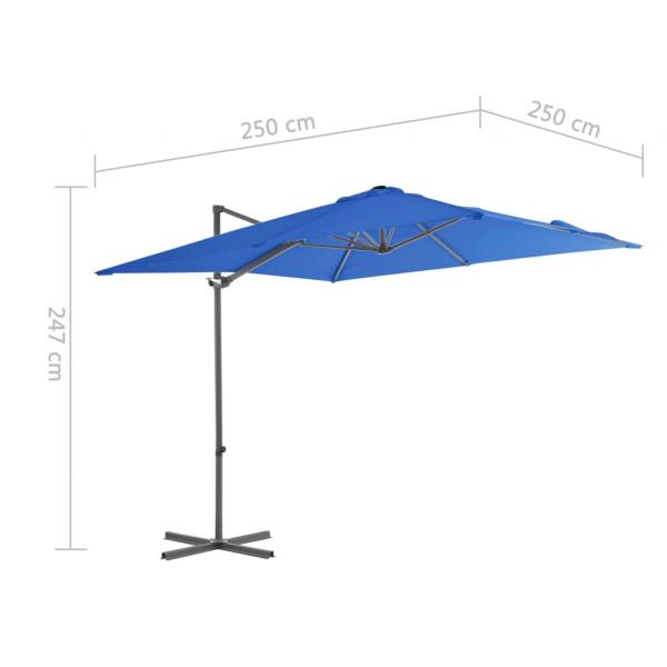 Ampelschirm mit Stahlmast Azurblau 250x250 cm