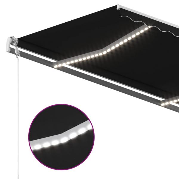 Markise Manuell Einziehbar mit LED 4x3,5 m Anthrazit