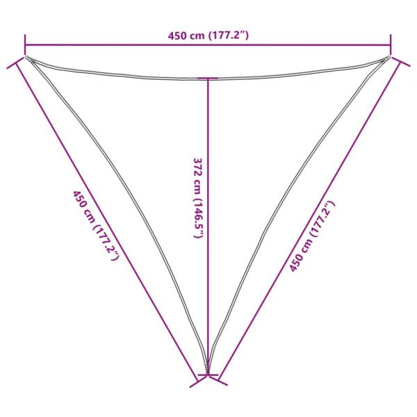 Sonnensegel Oxford-Gewebe Dreieckig 4,5x4,5x4,5 m Creme