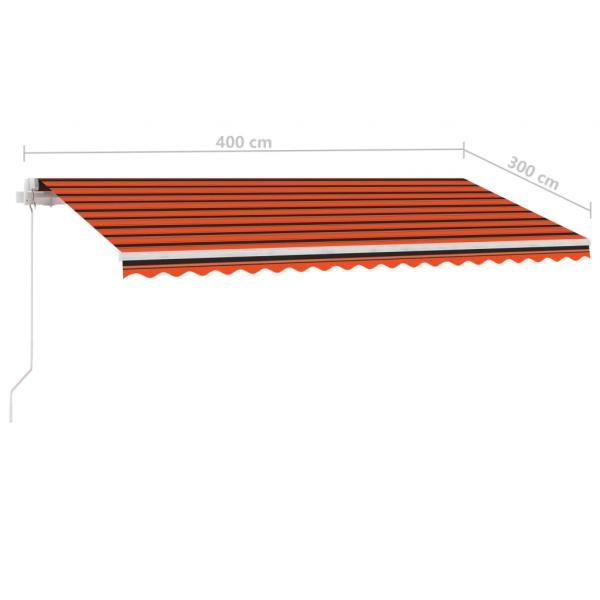 Standmarkise Manuell Einziehbar 400x300 cm Orange/Braun