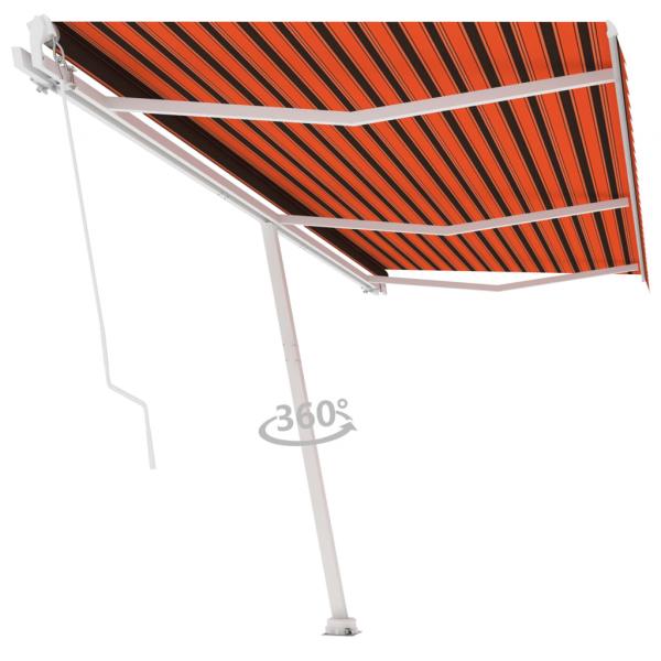 Standmarkise Manuell Einziehbar 600x300 cm Orange Braun