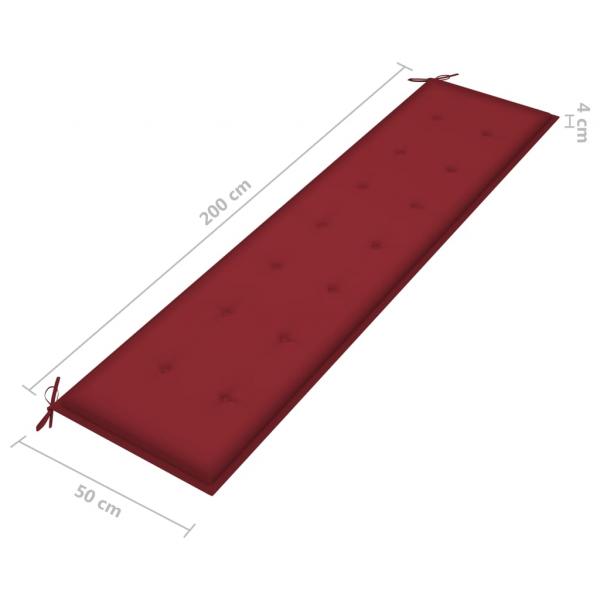 Gartenbank-Auflage Weinrot 200x50x3 cm Oxford-Gewebe