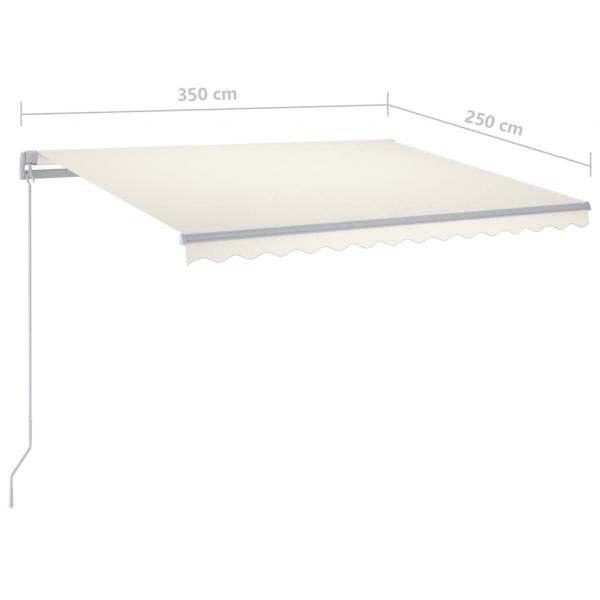 Markise Manuell Einziehbar mit LED 3,5x2,5 m Creme