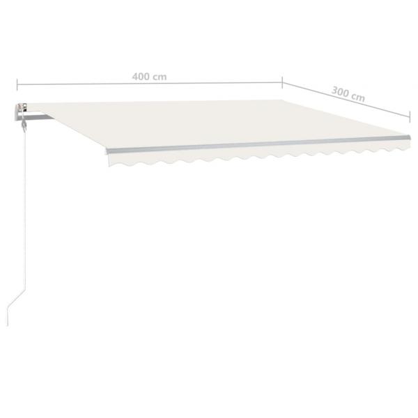 Markise Automatisch Einziehbar mit Pfosten 4x3 m Creme