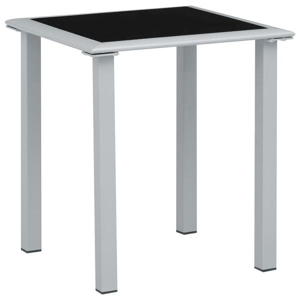 ARDEBO.de - Gartentisch Schwarz und Silbern 41x41x45 cm Stahl und Glas