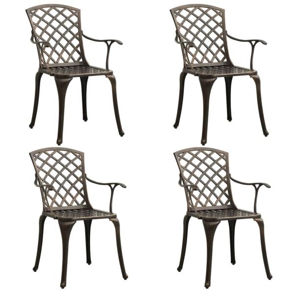 5-tlg. Bistro-Set Aluminiumguss Bronzen