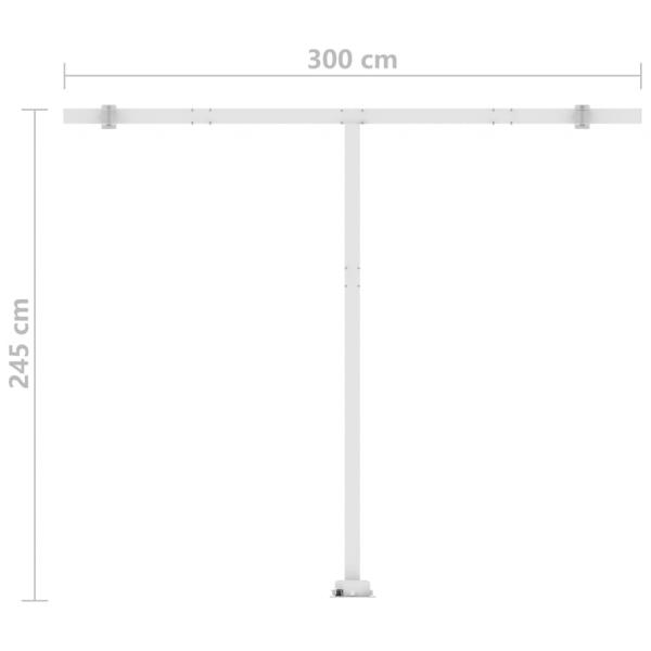 Standmarkise Manuell Einziehbar 300x250 cm Blau/Weiß