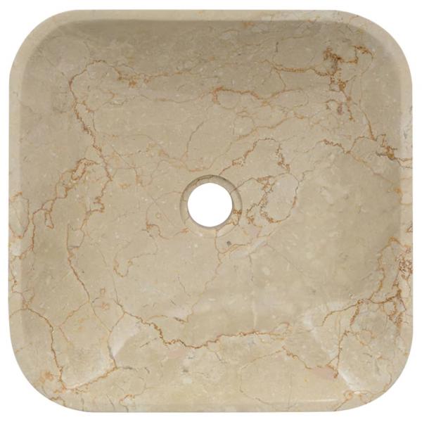 Waschbecken Creme 40x40x10 cm Marmor