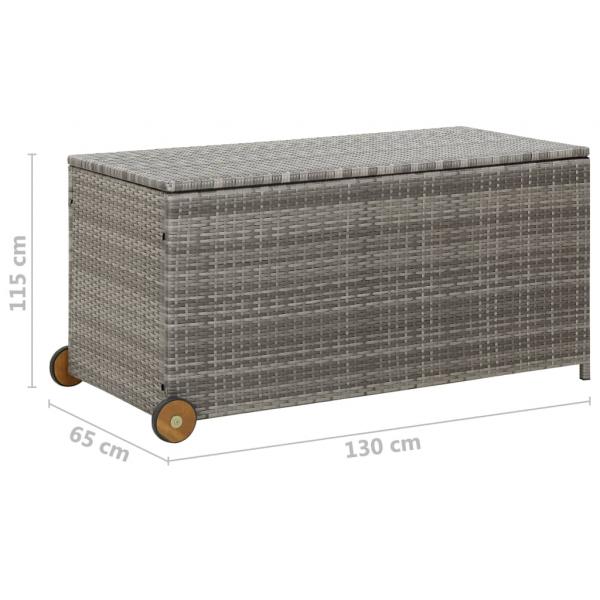 Garten-Auflagenbox Hellgrau 120x65x61 cm Poly Rattan