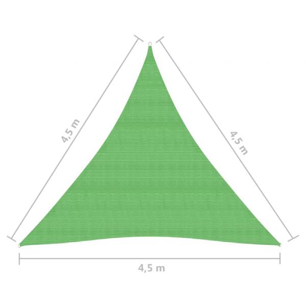 Sonnensegel 160 g/m² Hellgrün 4,5x4,5x4,5 m HDPE