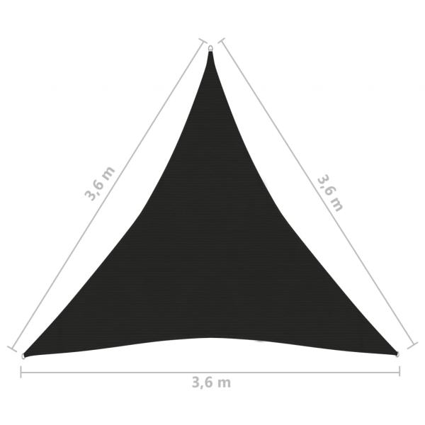 Sonnensegel 160 g/m² Schwarz 3,6x3,6x3,6 m HDPE