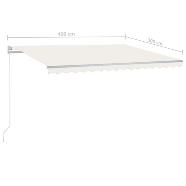 Automatische Markise mit LED & Windsensor 4,5x3 m Cremeweiß