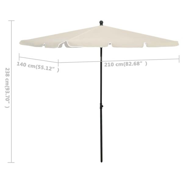 Sonnenschirm mit Mast 210x140 cm Sandfarben