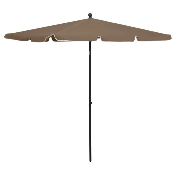 ARDEBO.de - Sonnenschirm mit Mast 210x140 cm Taupe