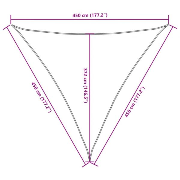 Sonnensegel Oxford-Gewebe Dreieckig 4,5x4,5x4,5 m Schwarz