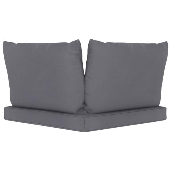 Garten-Palettensofa 2-Sitzer mit Kissen in Anthrazit