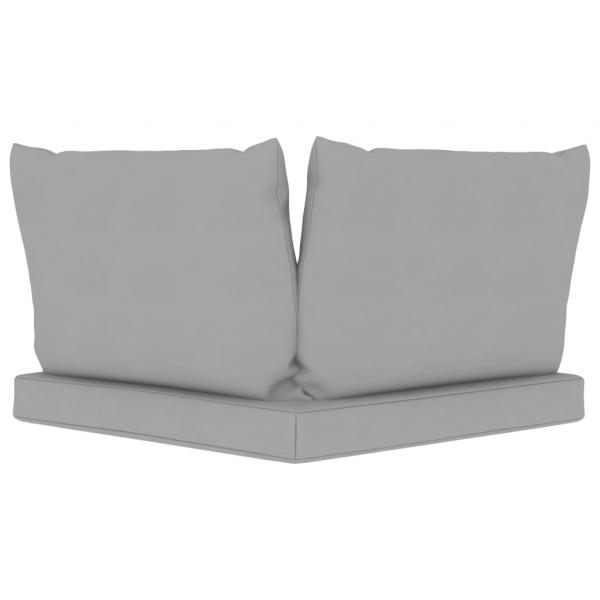 Garten-Palettensofa 2-Sitzer mit Kissen in Grau Kiefernholz