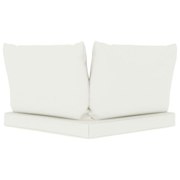 Garten-Palettensofa 2-Sitzer mit Kissen in Creme Kiefernholz