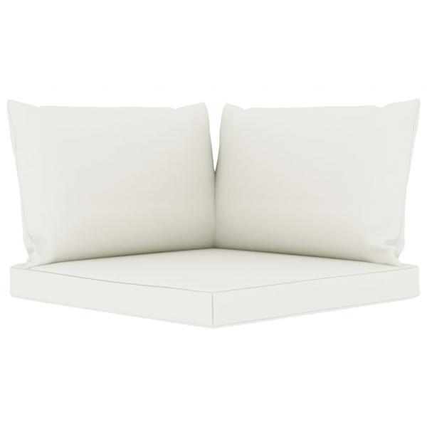 Garten-Palettensofa 2-Sitzer mit Kissen in Creme Kiefernholz