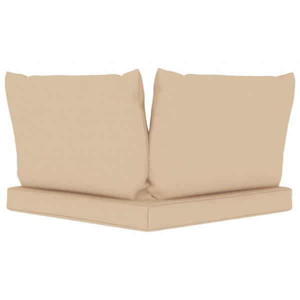 Garten-Palettensofa 2-Sitzer mit Kissen in Beige Kiefernholz