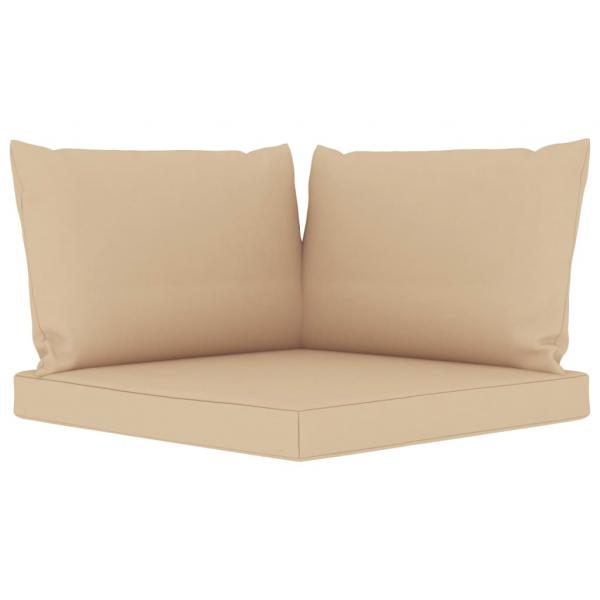 Garten-Palettensofa 2-Sitzer mit Kissen in Beige Kiefernholz