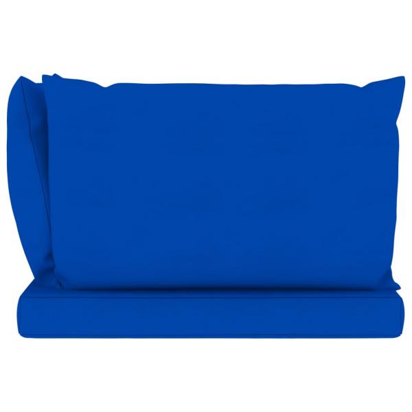 Garten-Palettensofa 2-Sitzer mit Kissen in Blau Kiefernholz