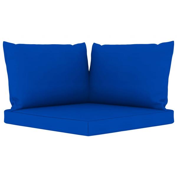 Garten-Palettensofa 2-Sitzer mit Kissen in Blau Kiefernholz