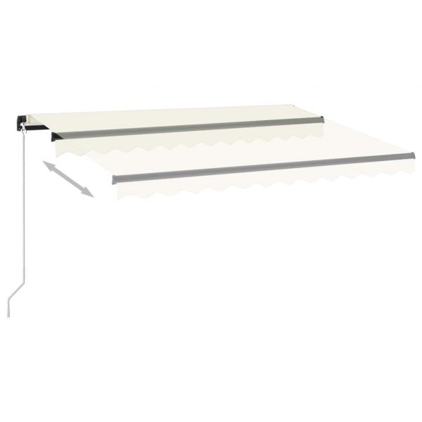 Markise Manuell Einziehbar mit LED 350x250 cm Creme