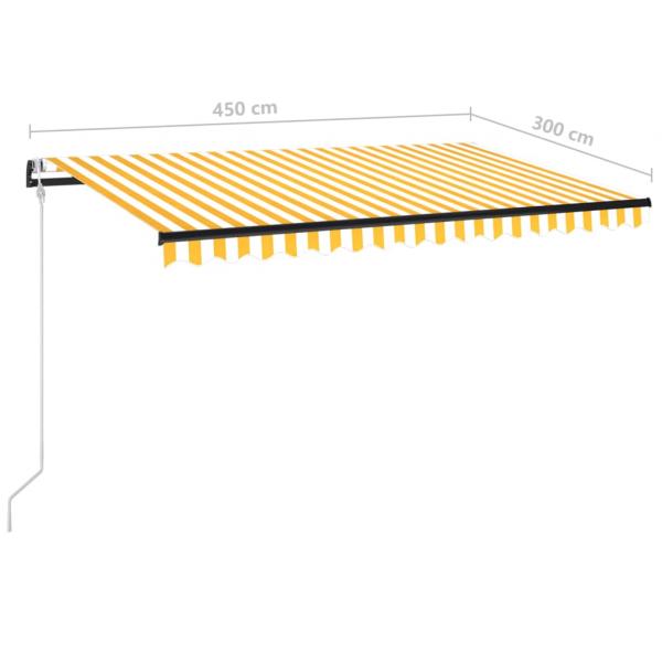 Markise Automatisch Einziehbar 450x300 cm Gelb und Weiß