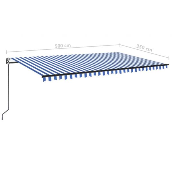 Markise Automatisch Einziehbar 500x350 cm Blau und Weiß