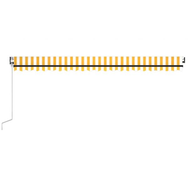 Markise Automatisch Einziehbar 500x350 cm Gelb und Weiß