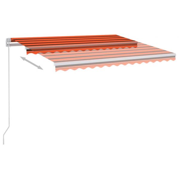 Automatische Markise mit LED Windsensor 350x250 cm Orange/Braun