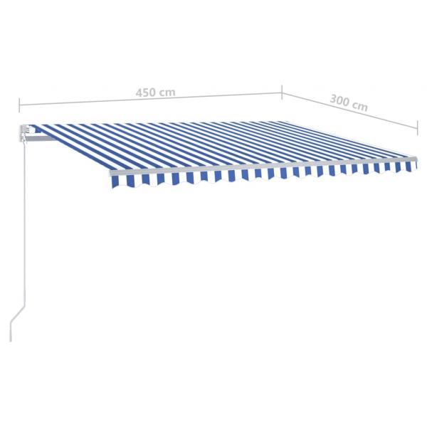 Standmarkise Automatisch 450x300 cm Blau/Weiß