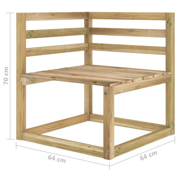 Garten-Ecksofas aus Paletten 2 Stk Kiefernholz Grün Imprägniert