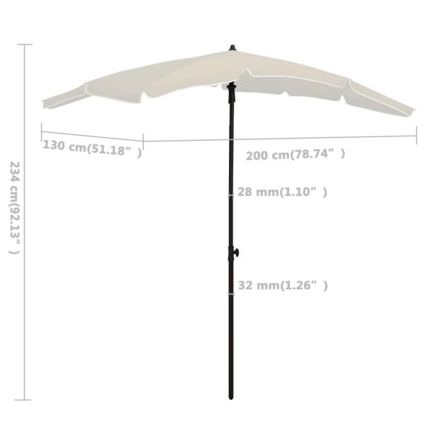 Sonnenschirm mit Mast 200x130 cm Sandfarben