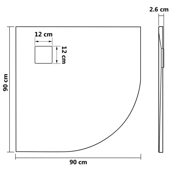 Duschwanne SMC Braun 90x90 cm