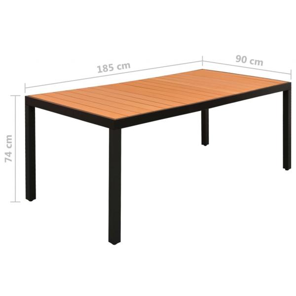 9-tlg. Garten-Essgruppe Aluminium Schwarz