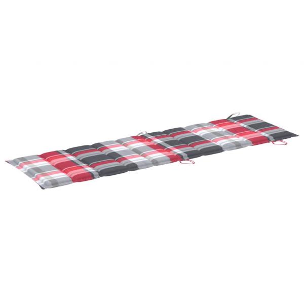 Sonnenliegen-Auflage Rot Karomuster 186x58x3 cm Oxford-Gewebe