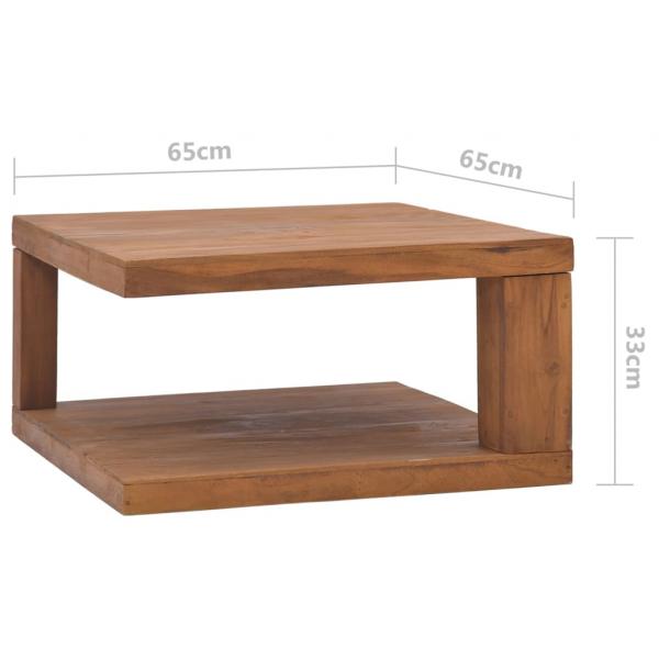 Couchtisch 65x65x33 cm Teak Massivholz 