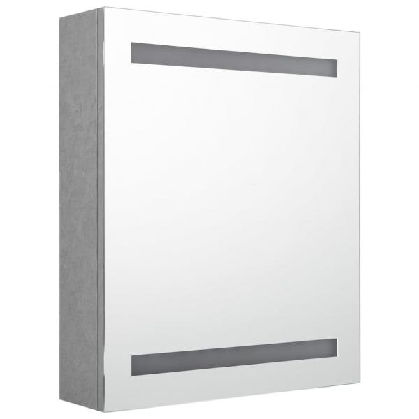 LED-Bad-Spiegelschrank Betongrau 50x14x60 cm