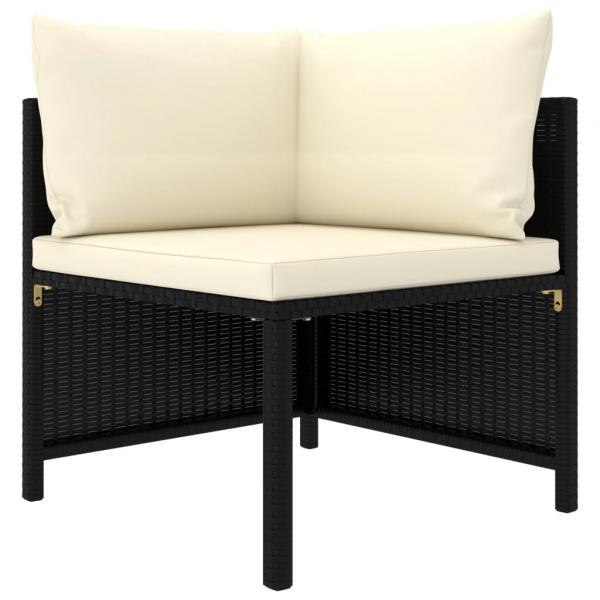 ARDEBO.de - Modular-Ecksofa mit Kissen Schwarz Poly Rattan