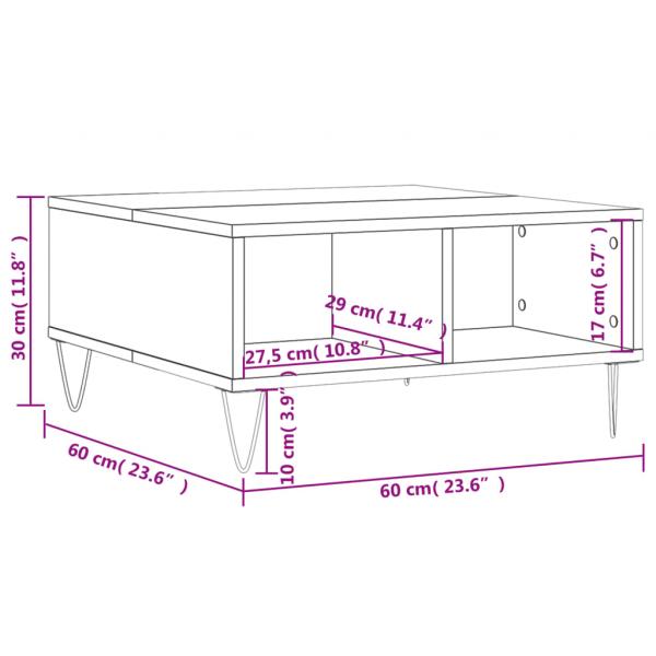 Couchtisch Schwarz 60x60x30 cm Holzwerkstoff