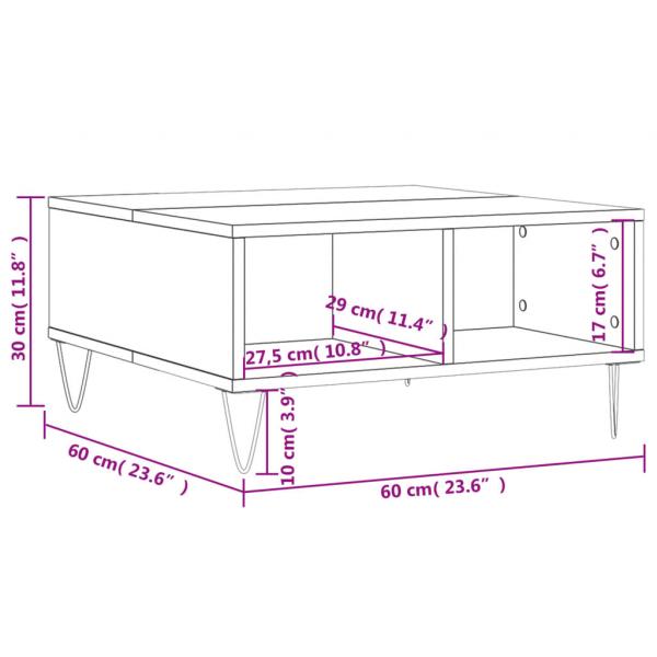 Couchtisch Weiß 60x60x30 cm Holzwerkstoff