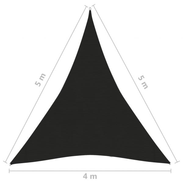 Sonnensegel 160 g/m² Schwarz 4x5x5 m HDPE