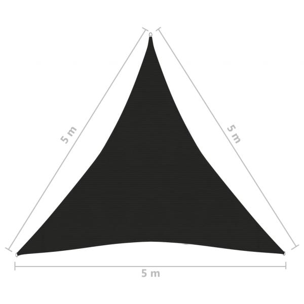 Sonnensegel 160 g/m² Schwarz 5x5x5 m HDPE