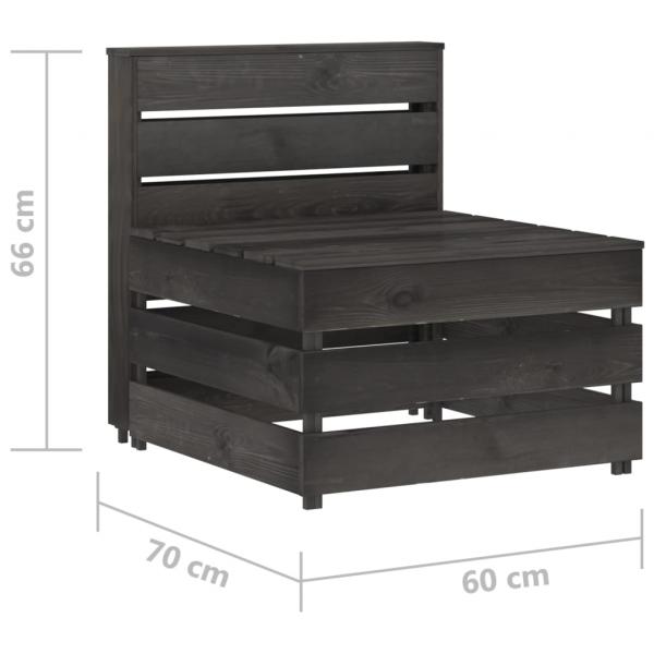 Garten-Mittelsofa aus Paletten Grau Kiefernholz Imprägniert