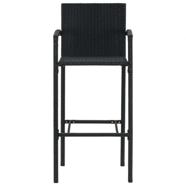 Barhocker 4 Stk. Schwarz Poly Rattan