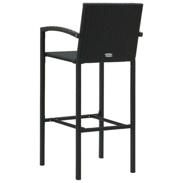 Barhocker 4 Stk. Schwarz Poly Rattan