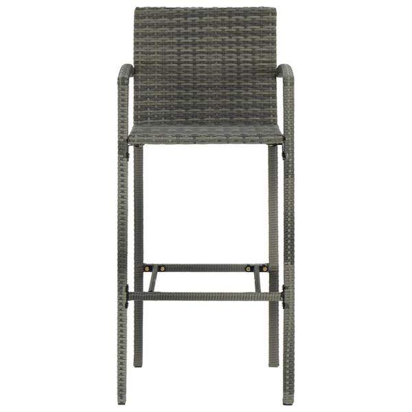 Barhocker 4 Stk. Grau Poly Rattan